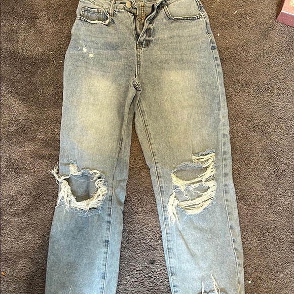 Distressed Light Wash Jeans - Picture 1 of 3